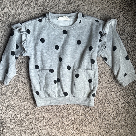 Jessica Simpson Gray and Black Polka Dot Kids Sweater - Picture 1 of 1